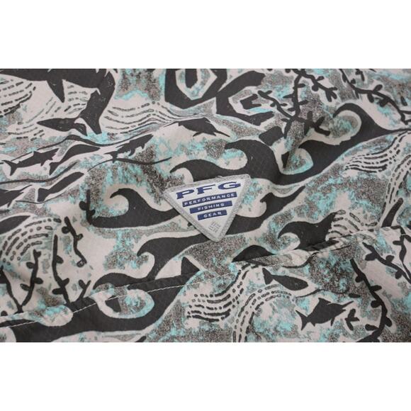 Columbia Vented Fishing Shirt PFG Floral Omni-Shade Camp Shirt Mens Sz Small - Picture 11 of 12